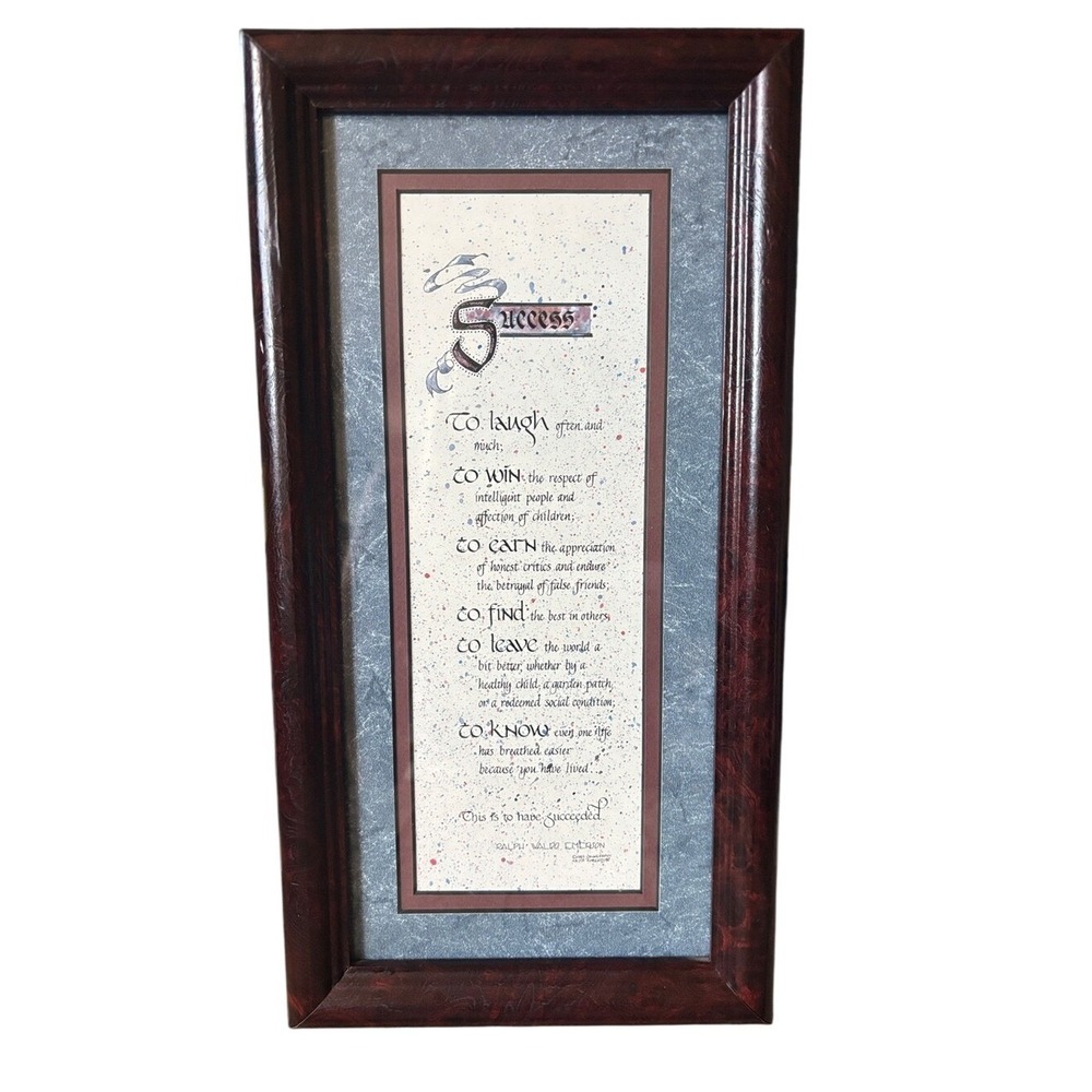 Vintage Retro Framed 'Success' Inspirational Wall Art Picture Decor GIFT 80s